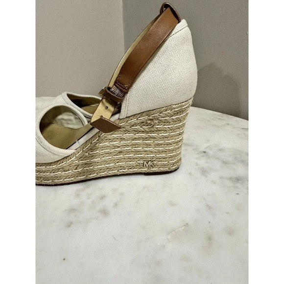 MICHAEL Michael Kors Kendrick Wedge Espadrilles, Light Cream, 7M EUC - Picture 4 of 6